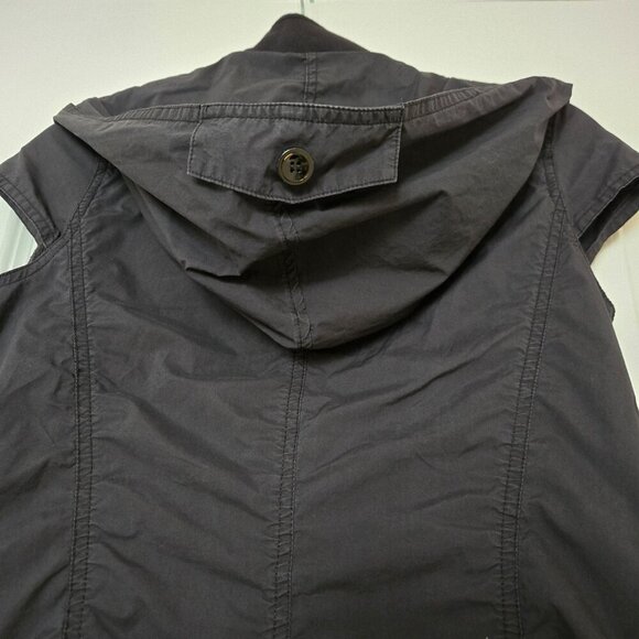 Lapargay Black Sleeveless Zip-Up Hooded Vest Jacket size S - Picture 3 of 16